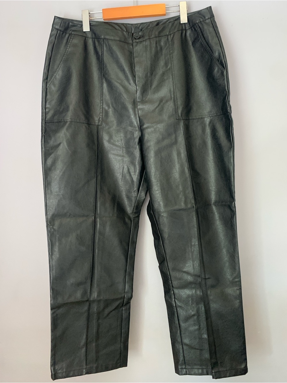 CIDER Black Faux Leather Pants 1XL